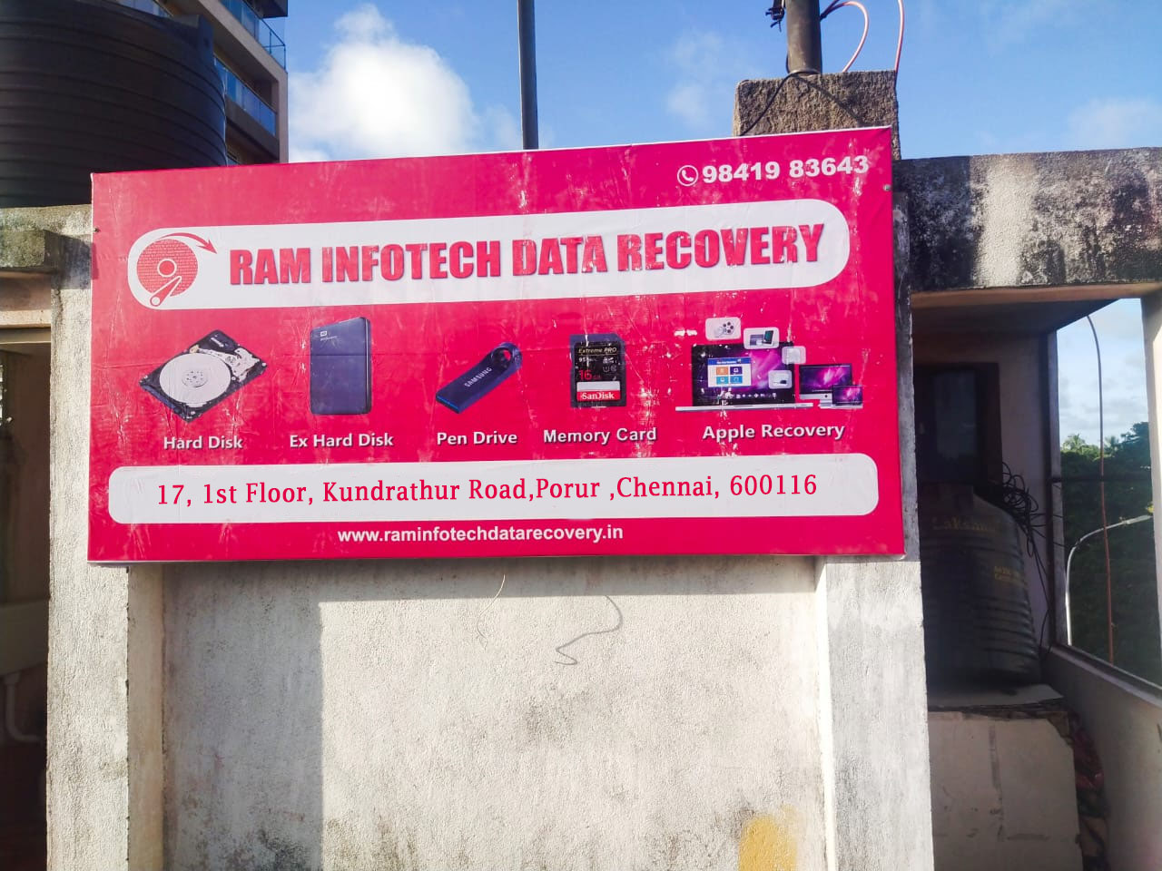 Raminfotech Data Recovery in porur in Chennai